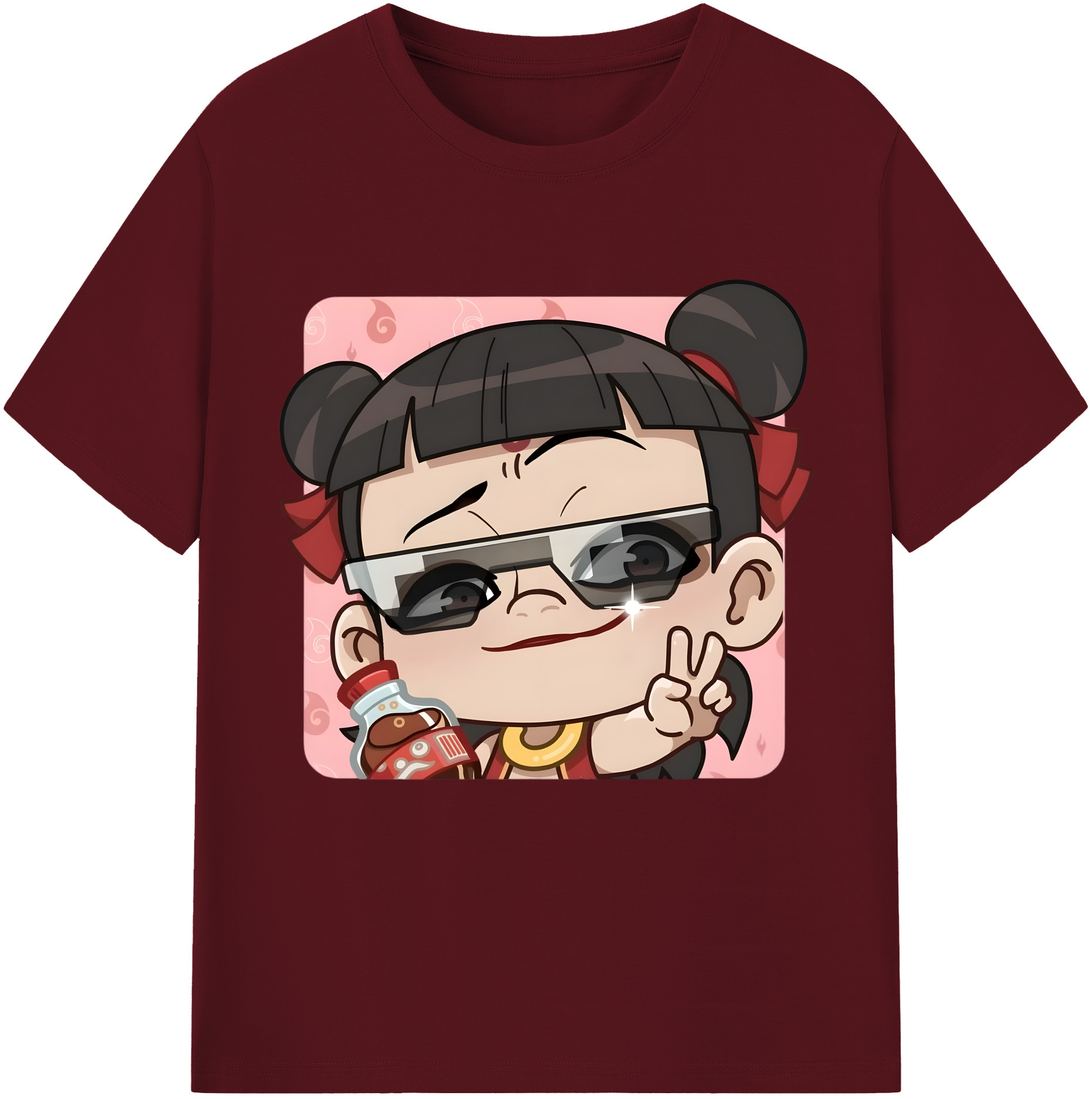 （画像用） Ne Zha 2 ナタ 魔童の大暴れ 綿100％半袖Tシャツ（フロントプリント）